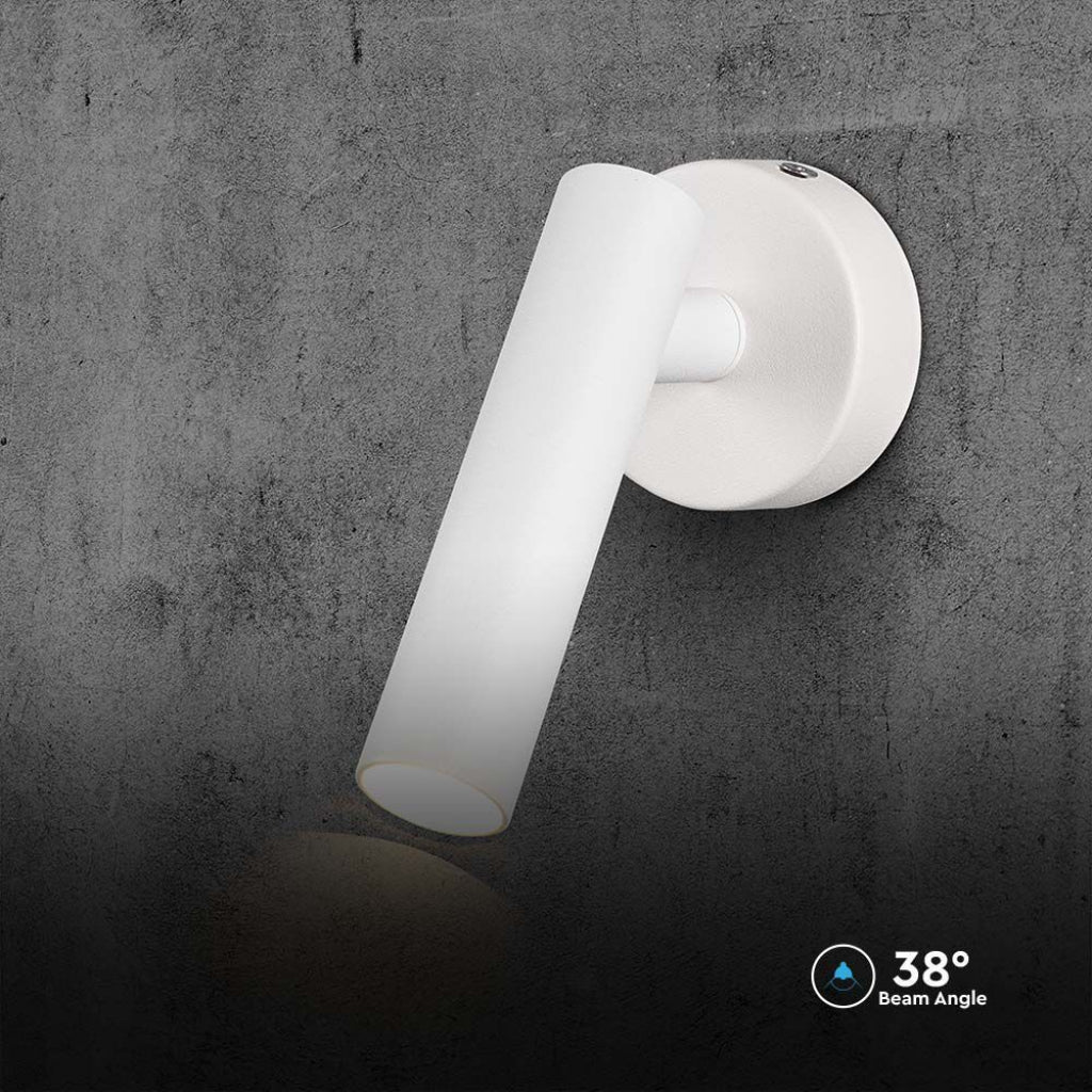 V-TAC Applique da Parete con Faretto LED 2W Orientabile su Ogni Lato Colore Bianco 3000K