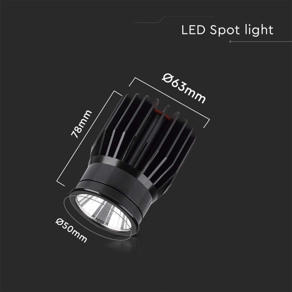 V-TAC Faretto LED da Incasso Rotondo LED 18W in Alluminio Colore Nero 3000K
