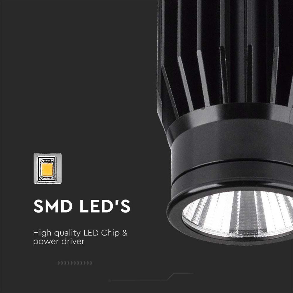 V-TAC Faretto LED da Incasso Rotondo LED 18W in Alluminio Colore Nero 4000K