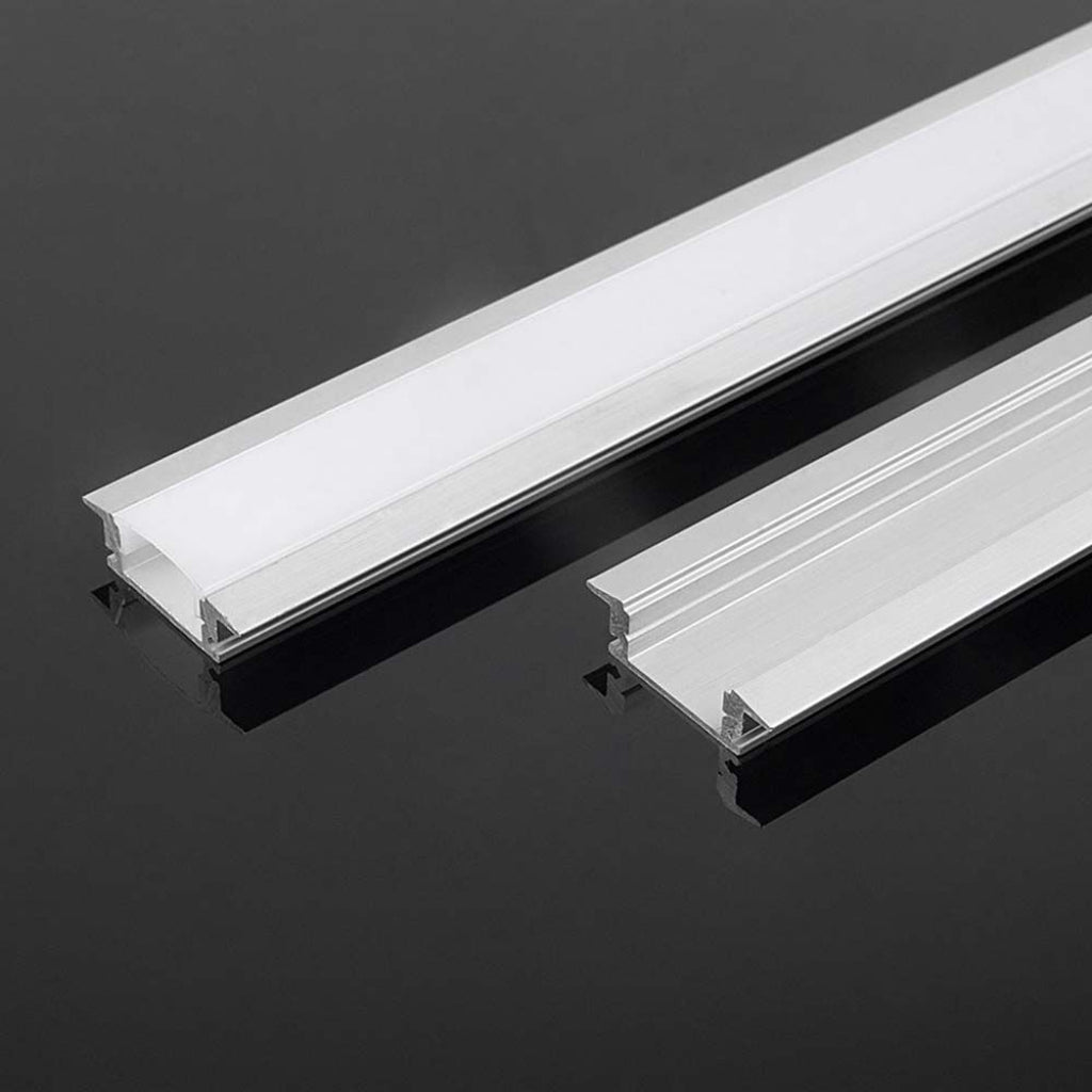 V-TAC Profilo Lineare per Strip LED con larghezza fino a 12.4mm in Alluminio Colore Silver con Copertura Opaca 2000x24.7x7mm