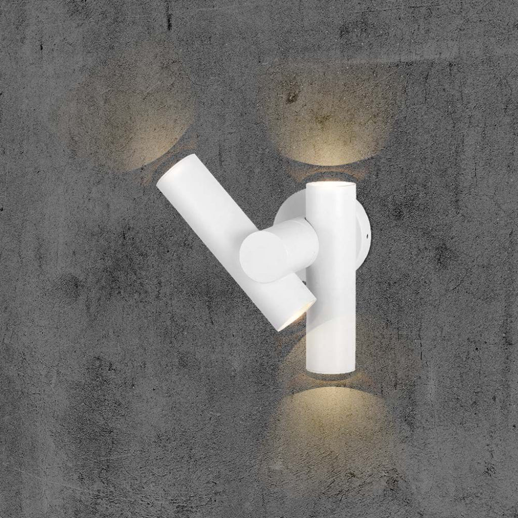 V-TAC 2*Faretti LED Da Muro 6W con Doppio Fascio Luminoso Regolabile a 360° Colore Bianco 3000K IP44
