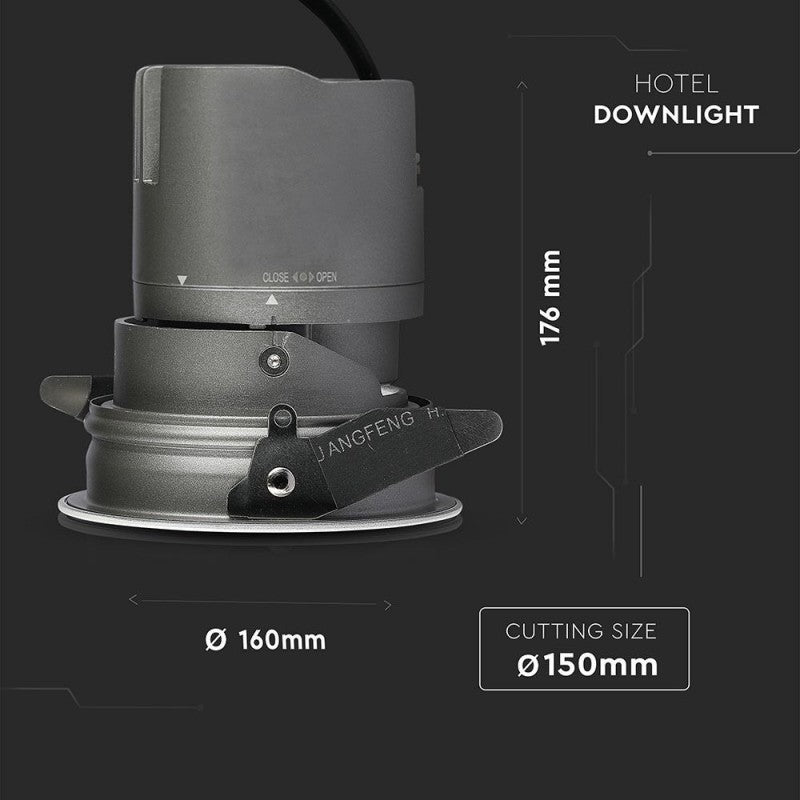 V-TAC Faro da Incasso LED COB per Hotel 35W Orientabile di 27° 4000K CRI>95