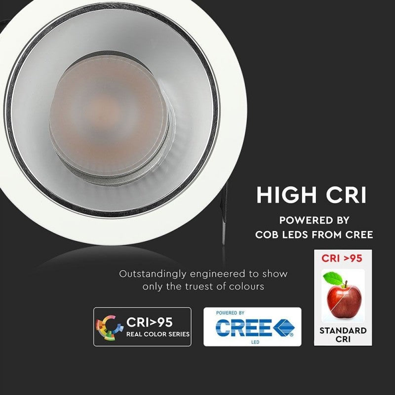 V-TAC Faro da Incasso LED COB per Hotel 35W Orientabile di 27° 4000K CRI>95