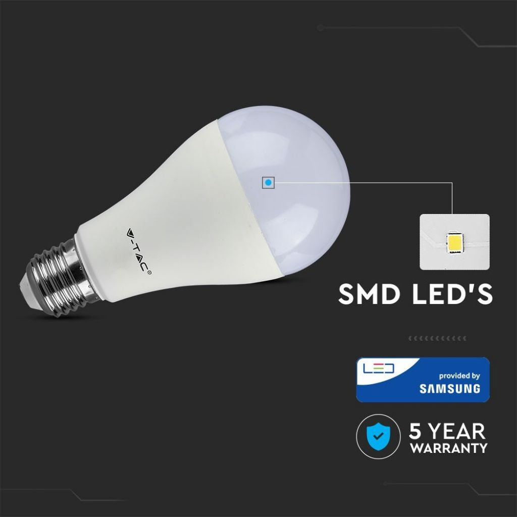 V-TAC PRO Lampadina LED Chip Samsung E27 15W A65 3000K