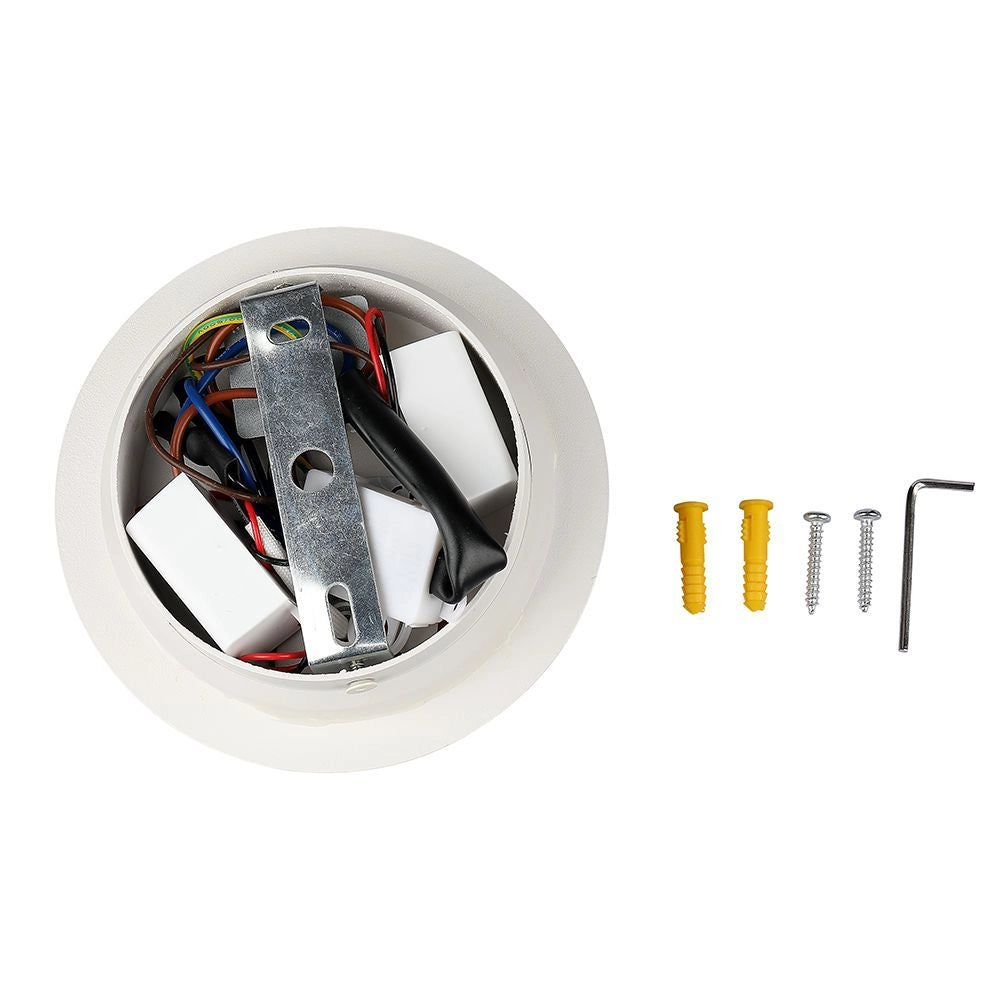 V-TAC Applique da Parete per Lettura con 2 LED Chip CREE Indipendenti tramite Tasti On/Off Integrati Retroilluminata 6W con Faretto Orientabile 3W Colore Bianco 3000K