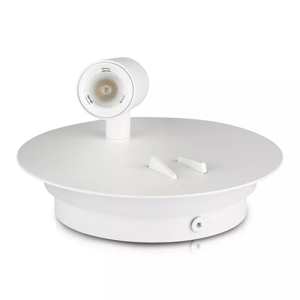 V-TAC Applique da Parete per Lettura con 2 LED Chip CREE Indipendenti tramite Tasti On/Off Integrati Retroilluminata 6W con Faretto Orientabile 3W Colore Bianco 3000K