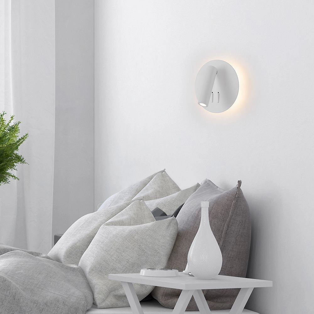 V-TAC Applique da Parete per Lettura con 2 LED Chip CREE Indipendenti tramite Tasti On/Off Integrati Retroilluminata 6W con Faretto Orientabile 3W Colore Bianco 3000K