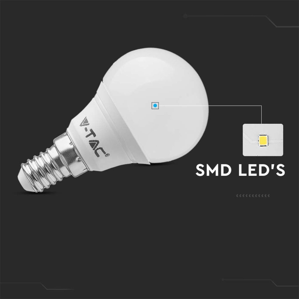V-TAC PRO Lampadina LED Chip Samsung E14 4,5W P45 3000K