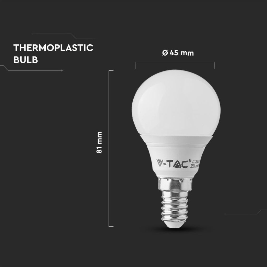 V-TAC PRO Lampadina LED Chip Samsung E14 4,5W P45 3000K