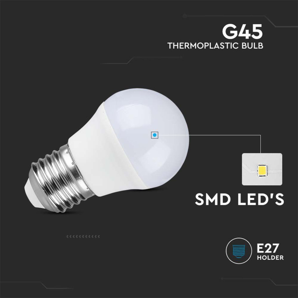 V-TAC PRO Lampadina LED Chip Samsung E27 4,5W G45 3000K