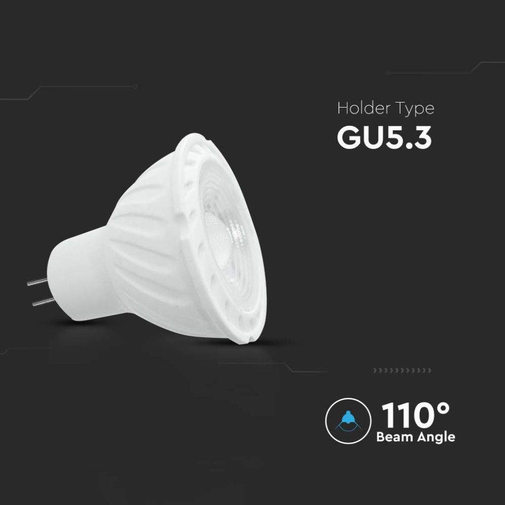 V-TAC PRO Faretto LED Chip Samsung GU5.3 (MR16) 6W 12V 110° 3000K