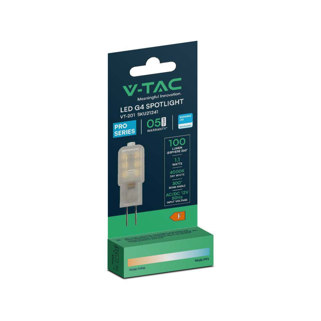 V-TAC PRO Faretto LED Chip Samsung G4 T10 1,1W 4000K