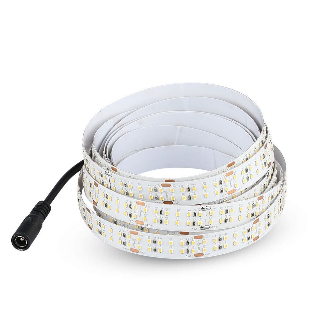 V-TAC Strip LED SMD2216 30W/m 5m 360 LED/m con Connettore Jack 2.1 da 24V CRI>90 4000K IP20 14mm