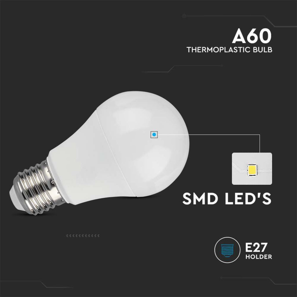 V-TAC Lampadina LED E27 10.5W 100LM/W A60 6500K
