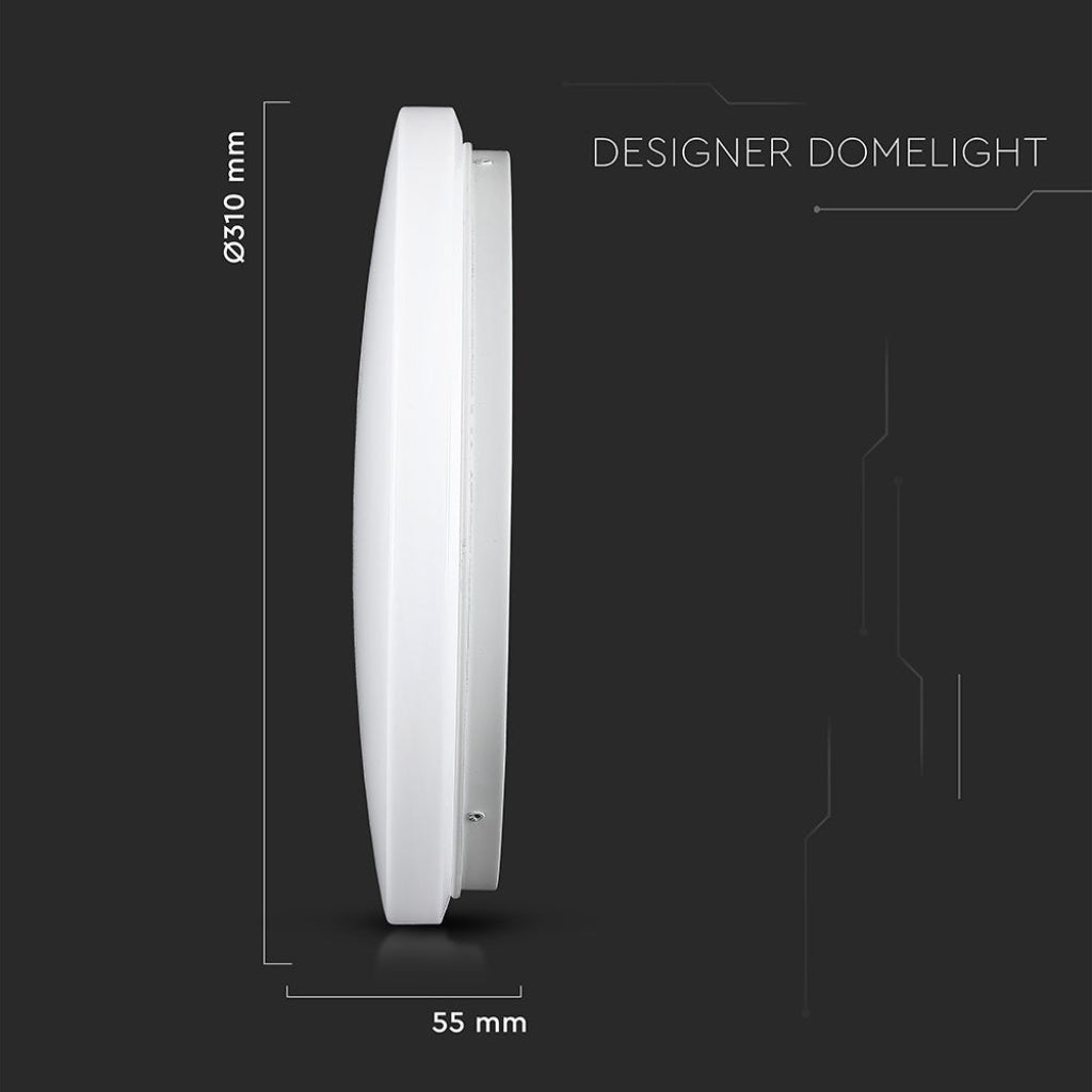 V-TAC Plafoniera LED Rotonda 18W con Interruttore Cambia Colore 3 in 1 Satinata d: 300mm h: 45mm