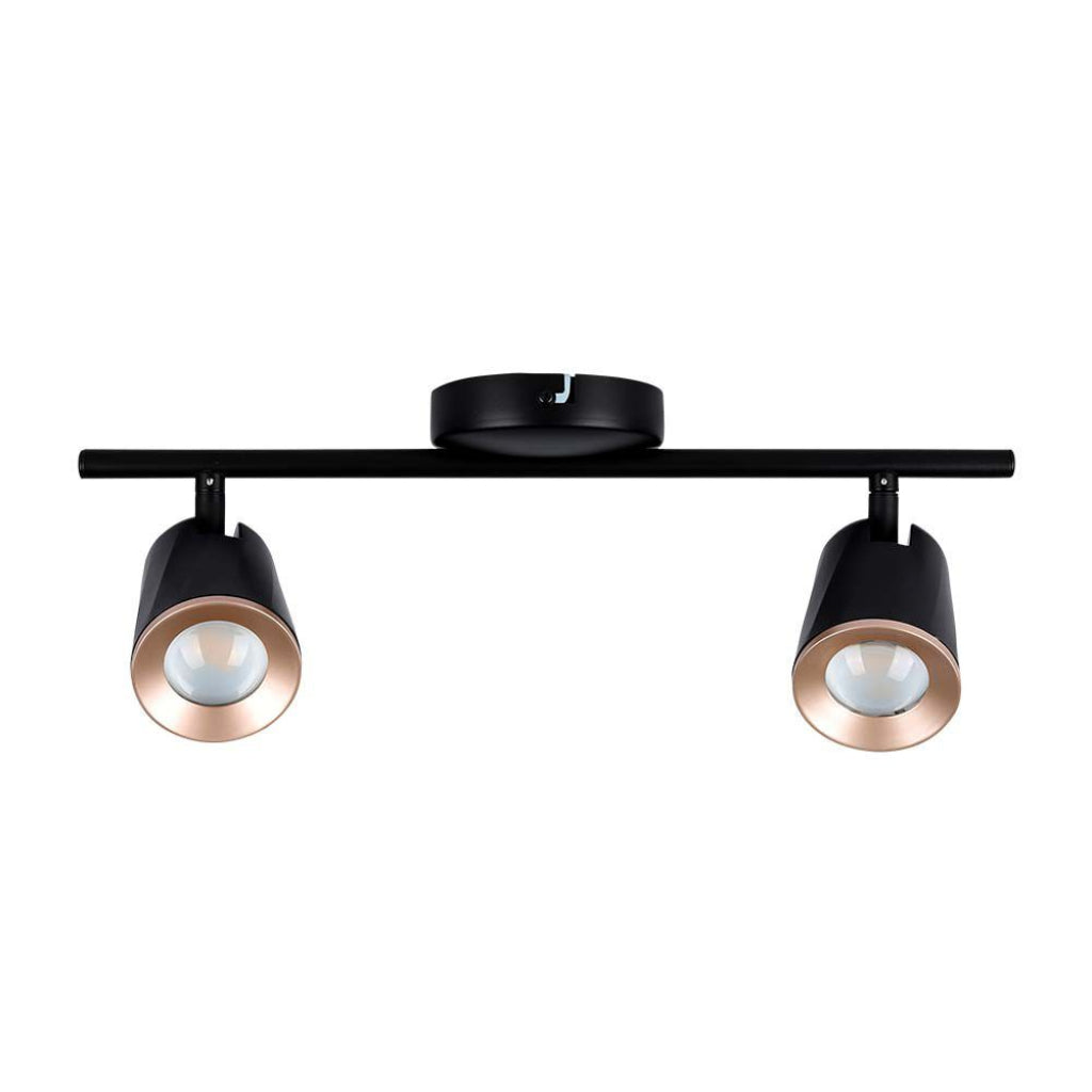 V-TAC Faretto LED da Muro Doppio 12W con Testa Orientabile Colore Nero 3000K IP20