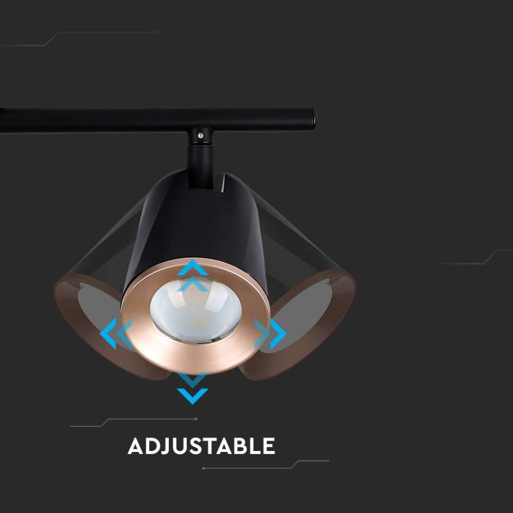 V-TAC Faretto LED da Muro Doppio 12W con Testa Orientabile Colore Nero 3000K IP20