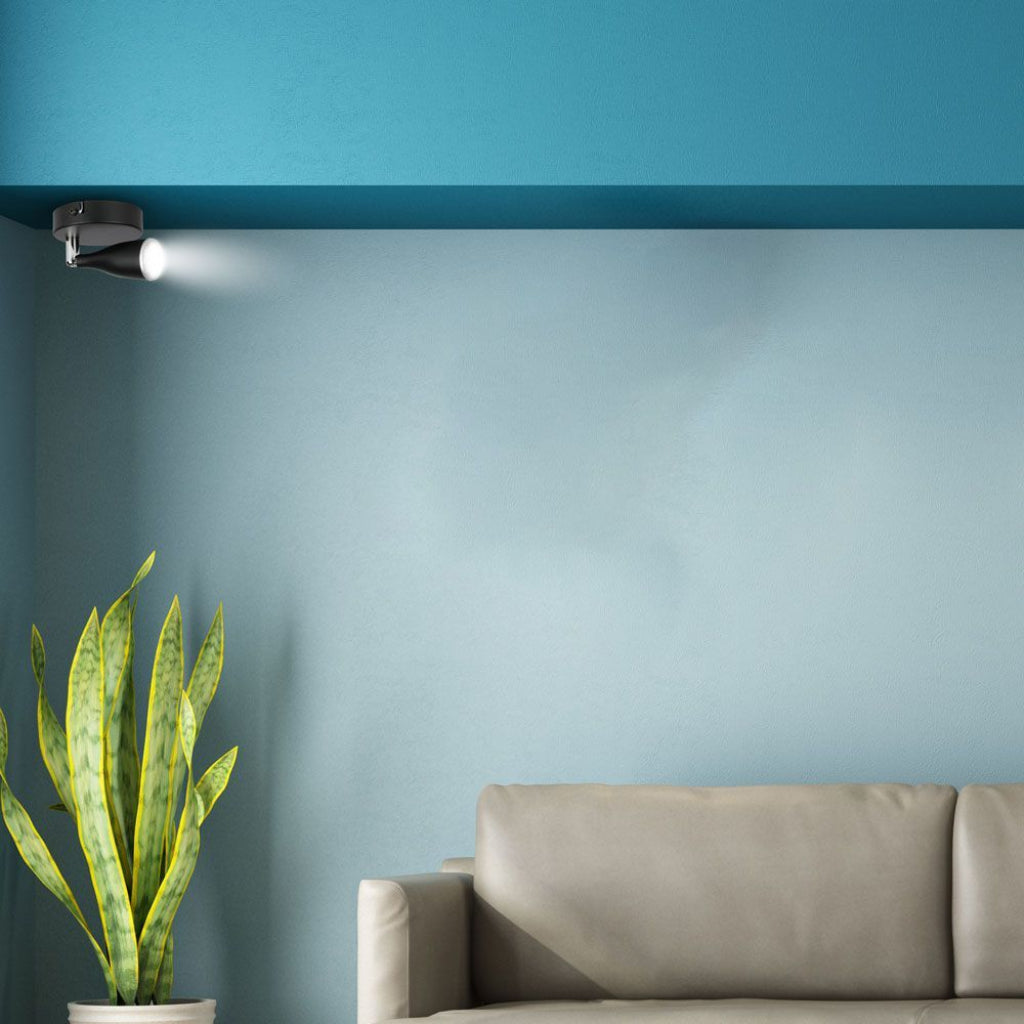 V-TAC Faretto LED da Muro 4,5W con Testa Orientabile Colore Nero 3000K IP20