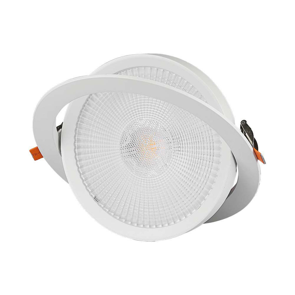 V-TAC PRO Faretto LED Chip Samsung da Incasso Rotondo 30W Inclinabile Colore Bianco 3000K