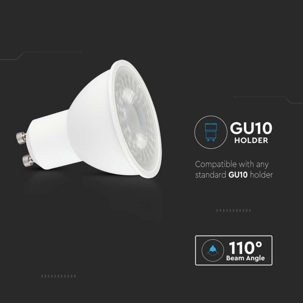V-TAC PRO Faretto LED Chip Samsung GU10 7.5W 110° 3000K