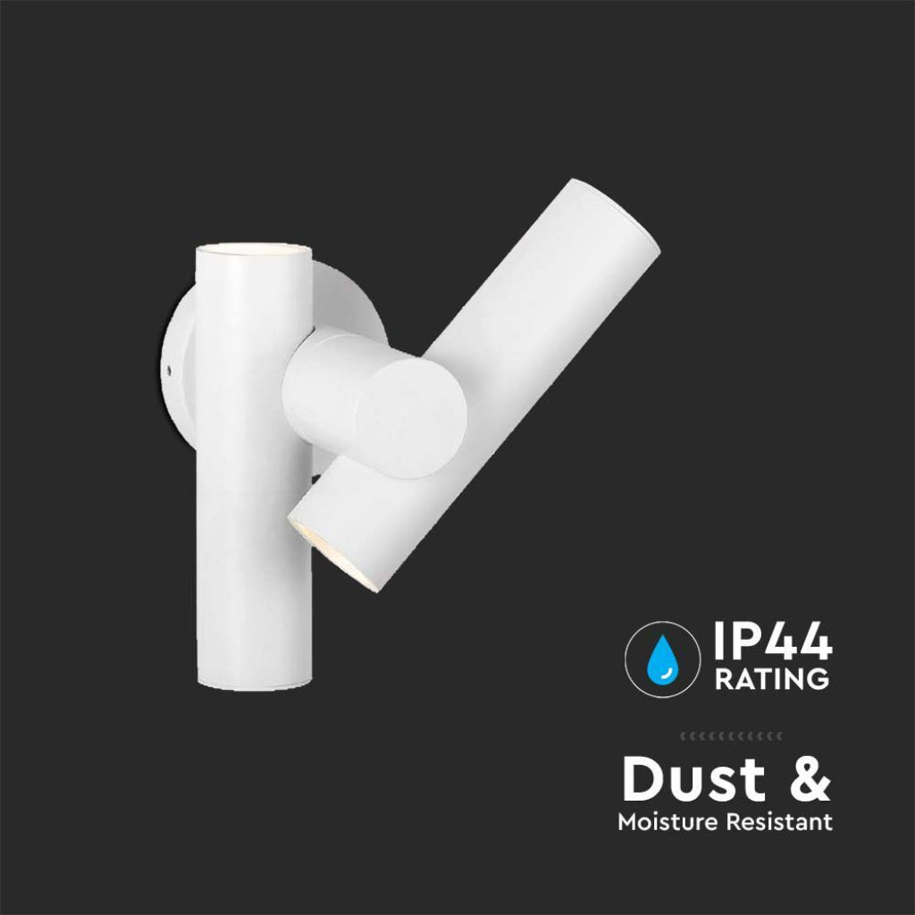 V-TAC 2*Faretti LED Da Muro 6W con Doppio Fascio Luminoso Regolabile a 360° Colore Bianco 4000K IP44