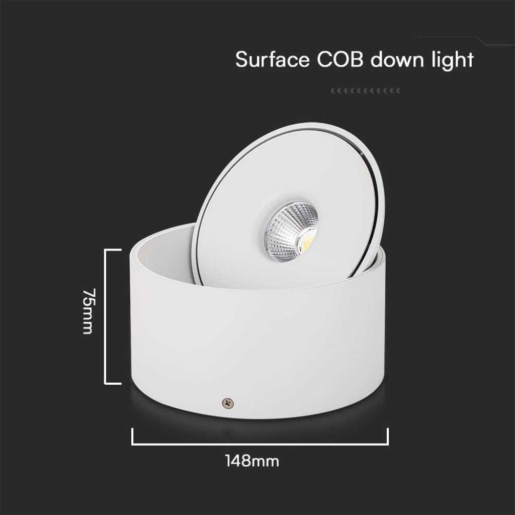 V-TAC Faretto LED COB da Incasso Rotondo 20W Inclinabile Colore Bianco 3in1
