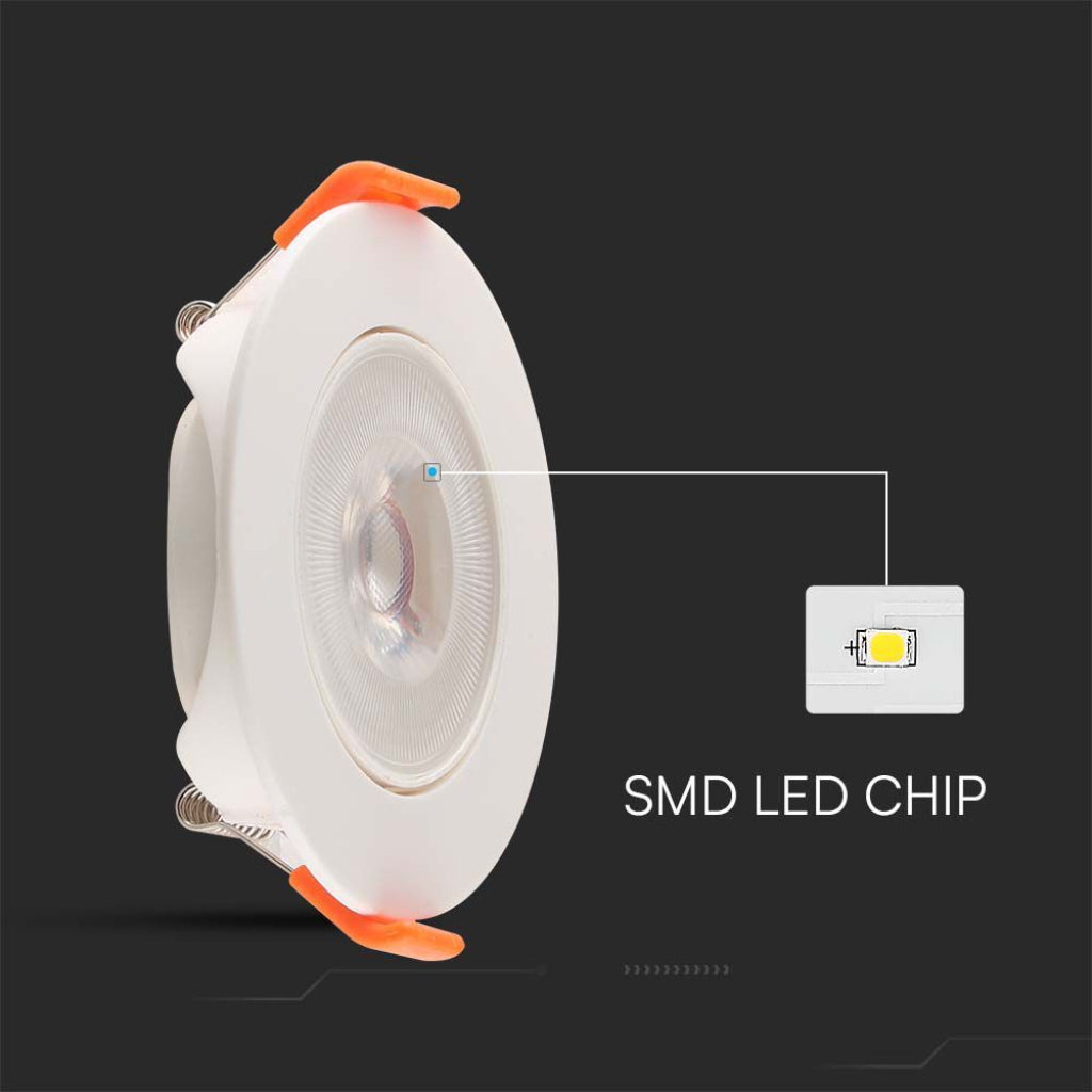 V-TAC PRO Faretto LED Chip Samsung Rotondo da Incasso 7W Colore Bianco 4000K