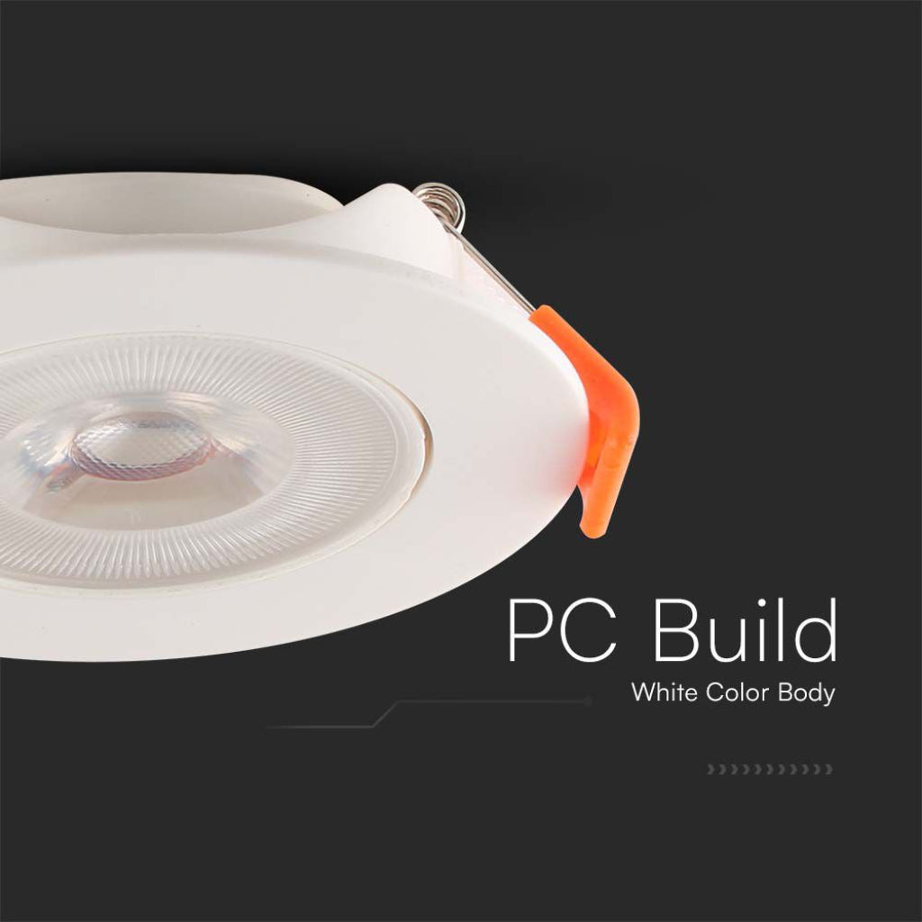 V-TAC PRO Faretto LED Chip Samsung Rotondo da Incasso 7W Colore Bianco 4000K