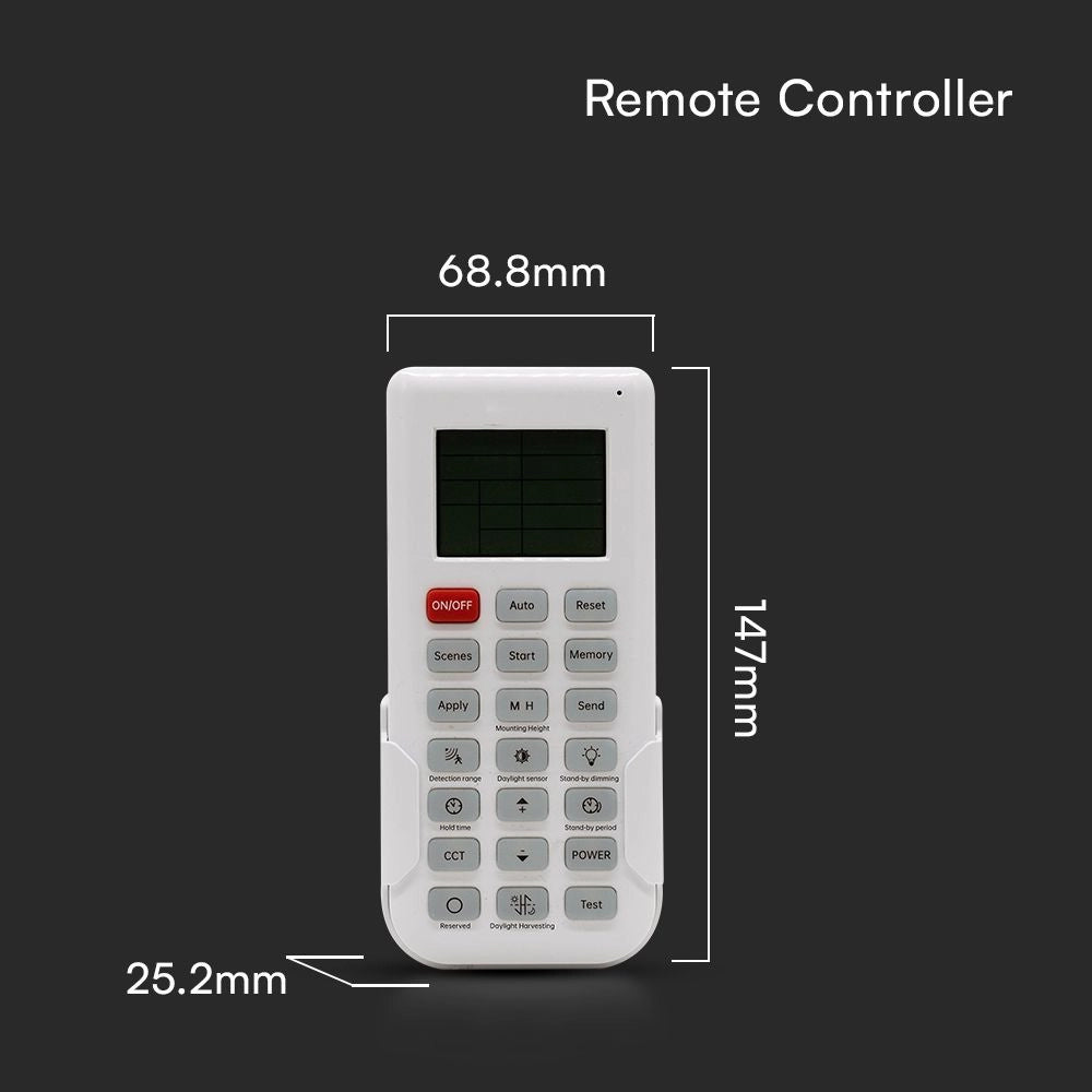 V-TAC Telecomando Controllo Remoto per Campane Industriali con Sensori a Microonde PIR, DC 12V Dimmerabile 0-10V Compatibile con SKU 23741 23742