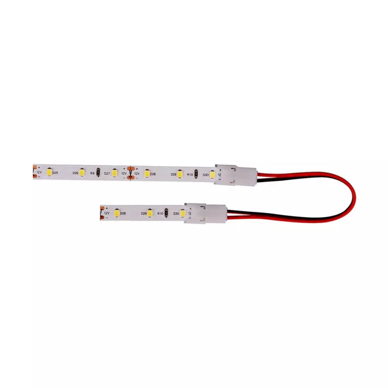 V-TAC Connettore Flessibile Intermedio Rapido con Clip Femmina-Femmina a 2 Pin Per Strip LED Larghezza 10mm Lunghezza 130mm