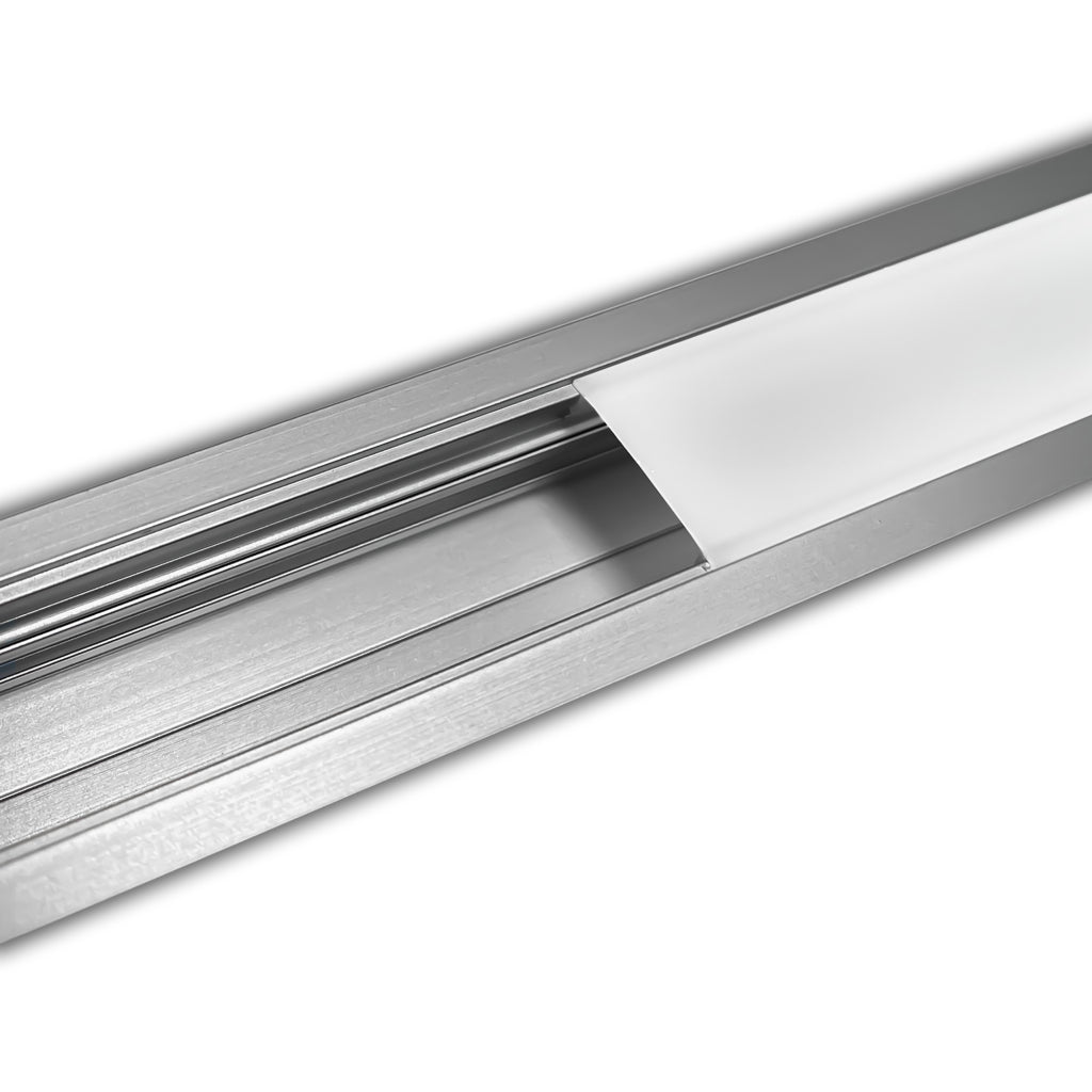 V-TAC Profilo Lineare a Incasso/Plafone per Strip LED con larghezza fino a 32mm in Alluminio Colore Bianco con Copertura Opaca 2000x50x35mm