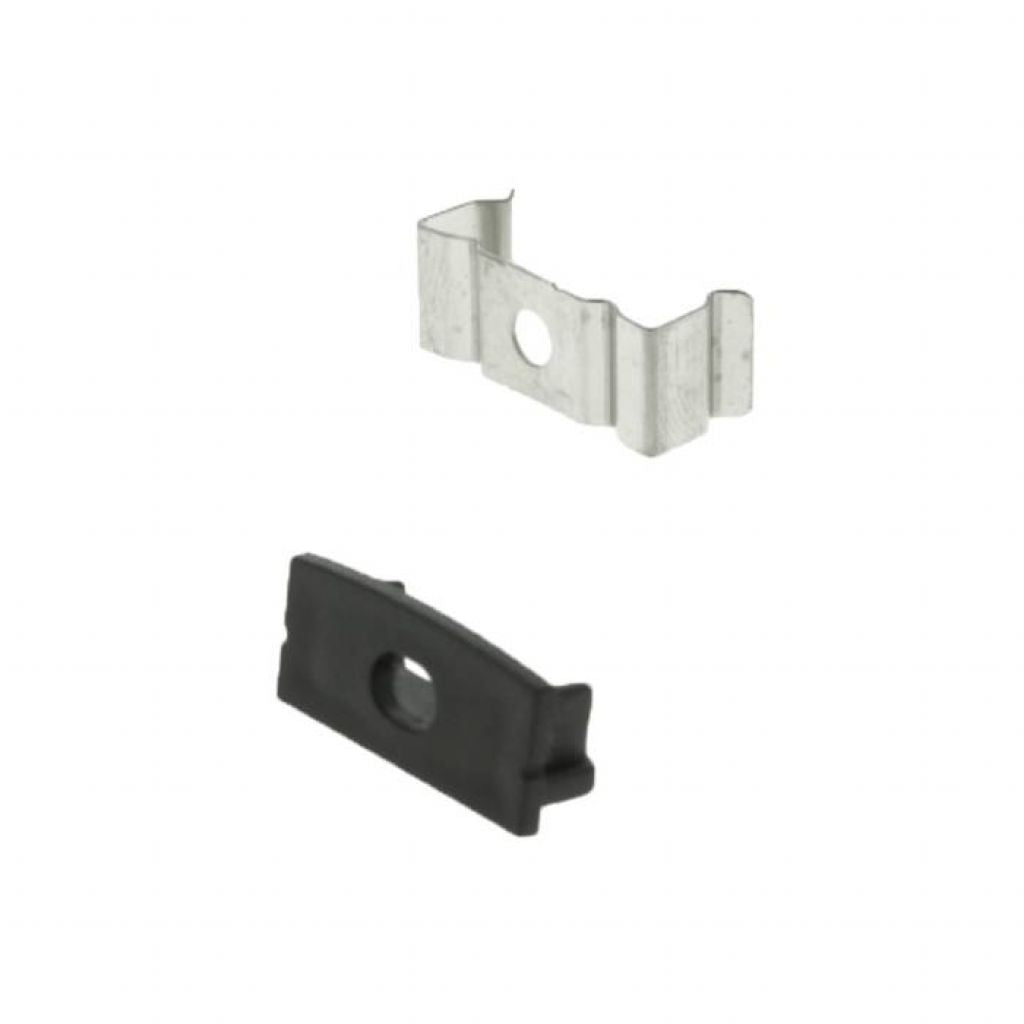 V-TAC Profilo Lineare per Strip LED con larghezza fino a 21.5mm in Alluminio Colore Nero con Copertura Nera Opaca 2000x23.5x9.8mm