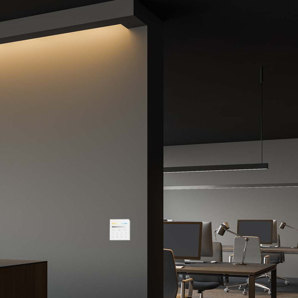 V-TAC Controller LED WiFi da Parete a 4 Zone con Dimmer Monocolore CCT per Strip LED, Modulazione GFSK Distanza Controllo 30m Input 3V IP20