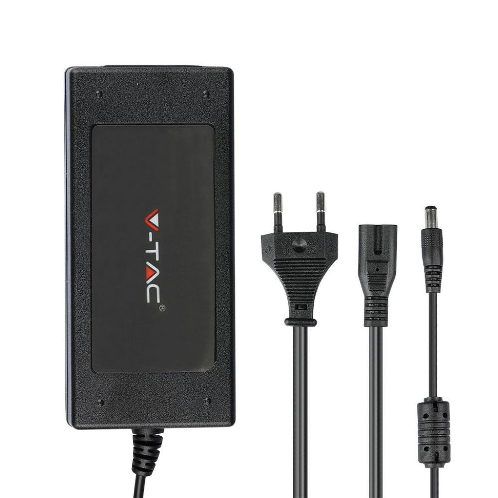 V-TAC Alimentatore in Plastica 60W 12V 5A Plug&Play con Jack 2.1 Colore Nero Cavo da 2.4m IP44