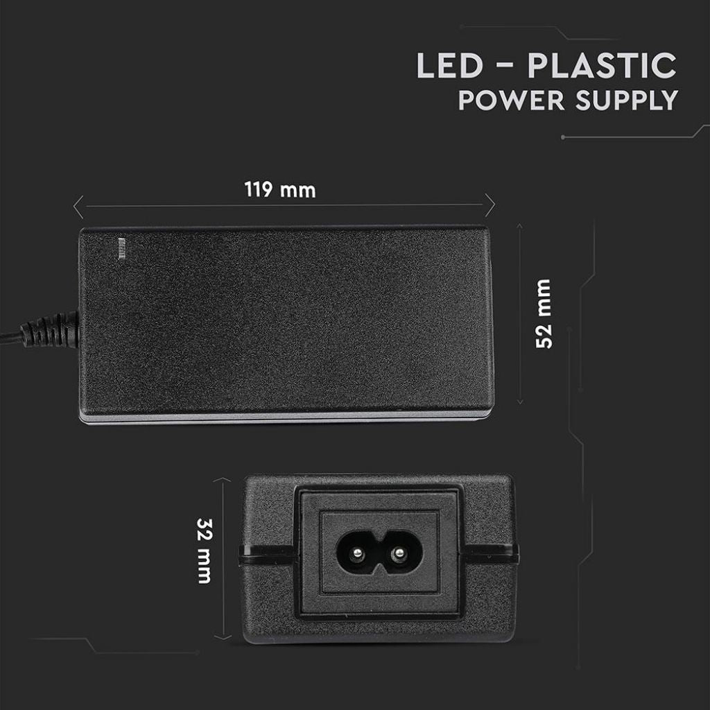 V-TAC Alimentatore in Plastica 78W 12V 6.5A Plug&Play con Jack 2.1 Colore Nero Cavo da 2.4m IP44