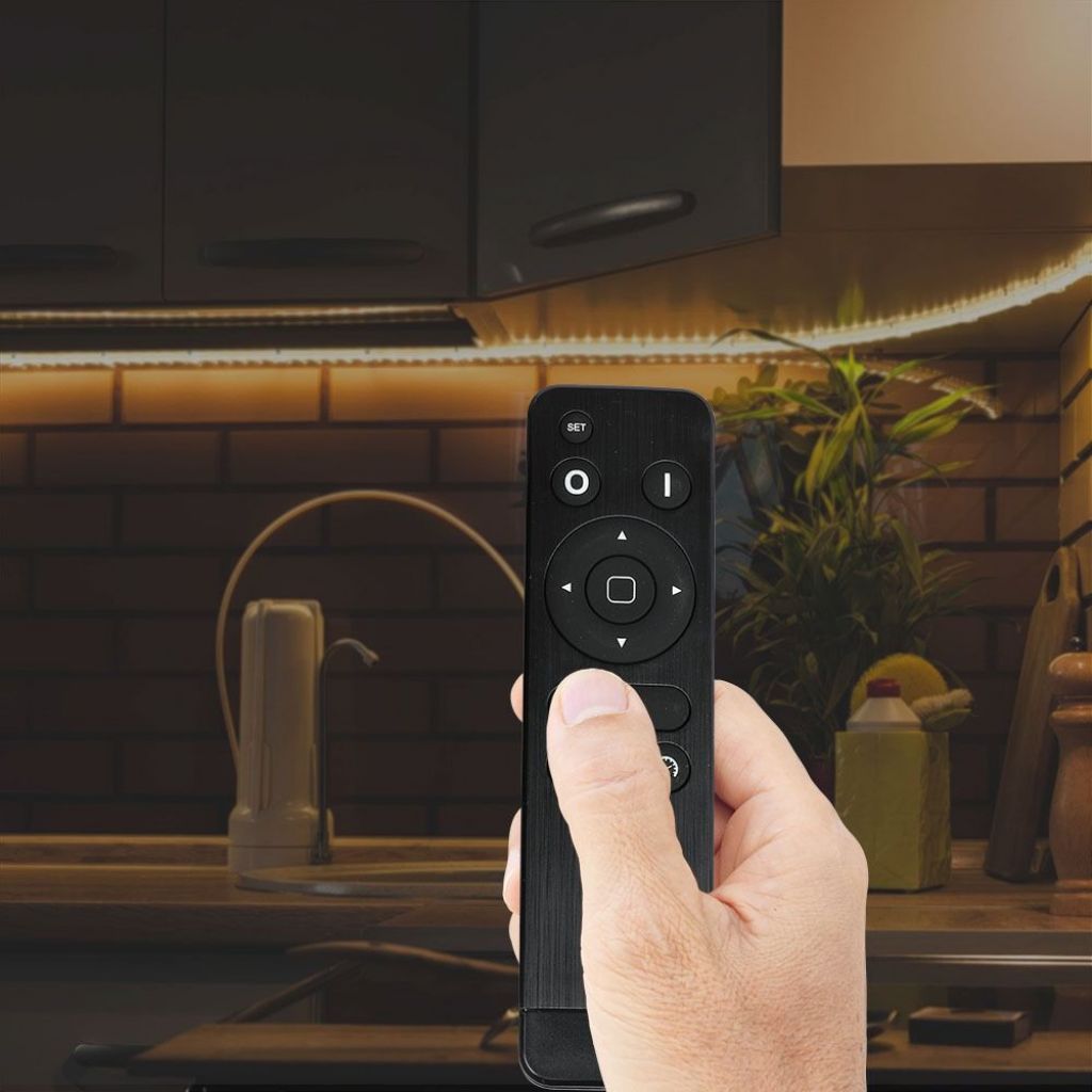 V-TAC Controller Dimmer Sync 1 Canale con Porta RJ45 e Telecomando RF per Strisce LED Monocolore 12-24V, 25A, Fino a 300W