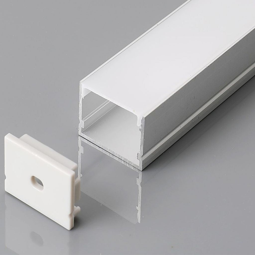 V-TAC Profilo Lineare per Strip LED con larghezza fino a 25mm in Alluminio Colore Silver con Copertura Opaca 2000x30x20mm