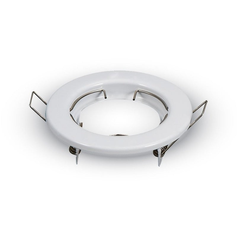 V-TAC Portafaretto LED da Incasso Rotondo GU10 e GU5.3 (MR16) Colore Bianco (Box 2 Pezzi)