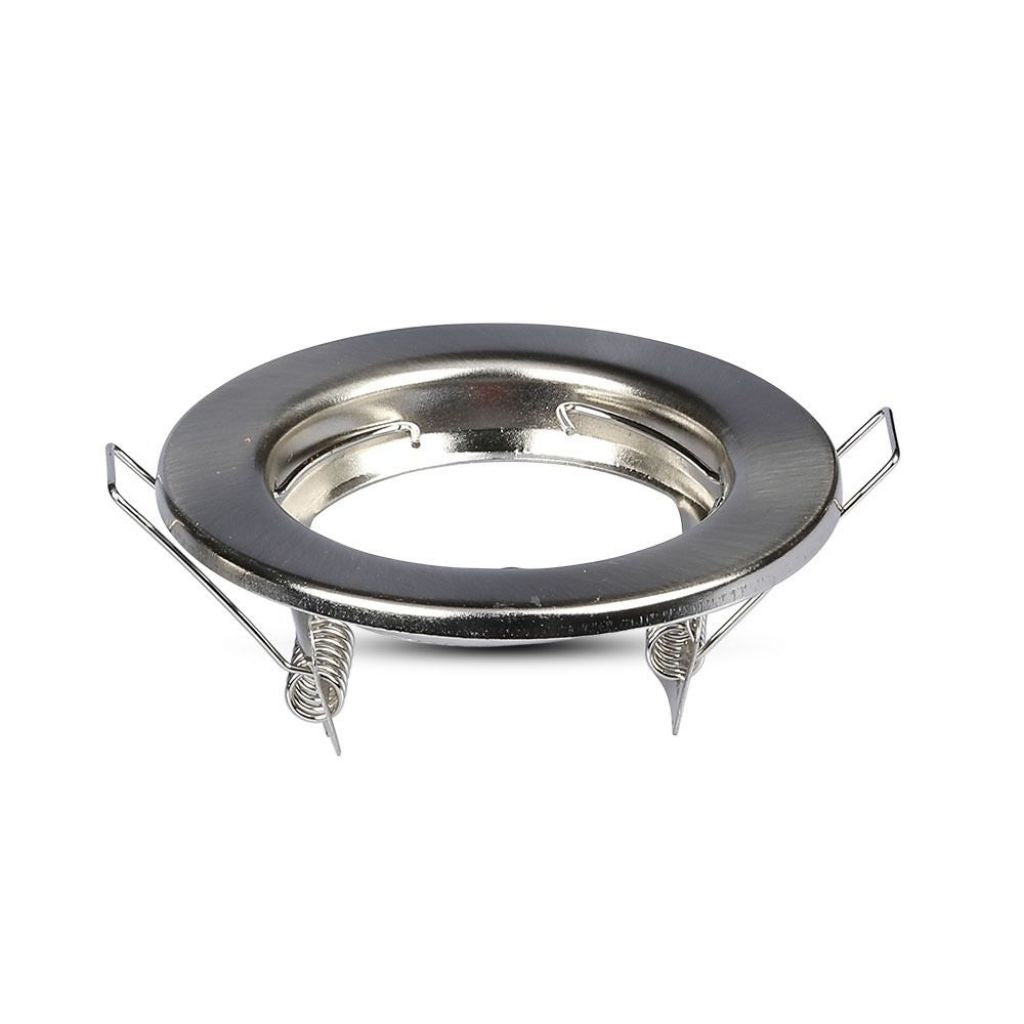 V-TAC Portafaretto LED da Incasso Rotondo GU10 e GU5.3 (MR16) Colore Nichel Satinato (Box 2 Pezzi)
