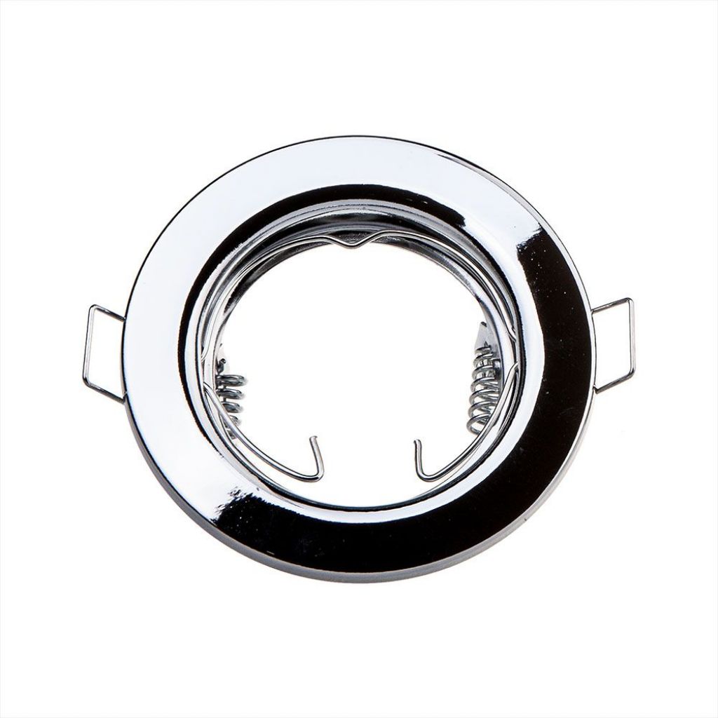 V-TAC Portafaretto LED da Incasso Rotondo GU10 e GU5.3 (MR16) Colore Cromato (Box 2 Pezzi)