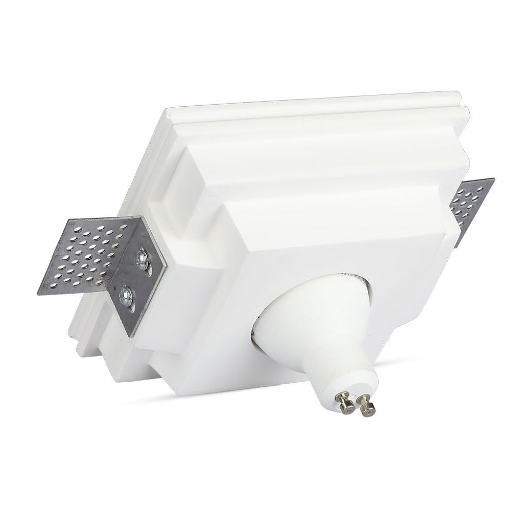 V-TAC Portafaretto LED da Incasso Quadrato GU10 e GU5.3 (MR16) Corpo in Gesso Bianco