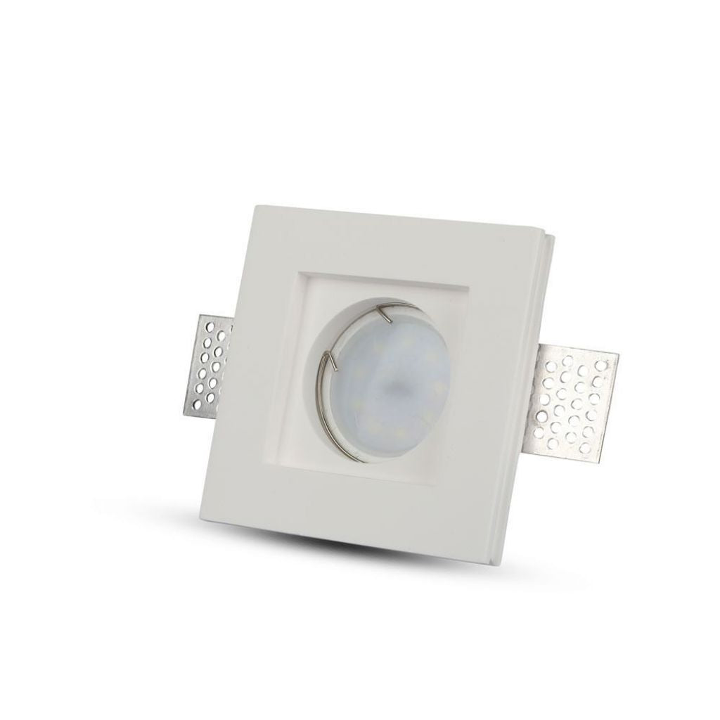 V-TAC Portafaretto LED da Incasso Quadrato GU10 e GU5.3 (MR16) Corpo in Gesso Bianco