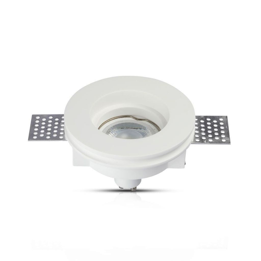 V-TAC Portafaretto LED da Incasso Rotondo GU10 e GU5.3 (MR16) Corpo in Gesso Bianco