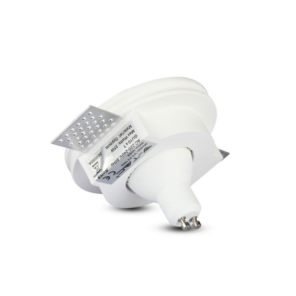 V-TAC Portafaretto LED da Incasso Rotondo GU10 e GU5.3 (MR16) Corpo in Gesso Bianco