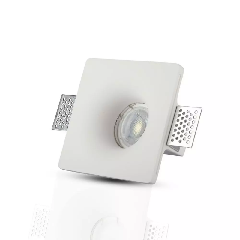 V-TAC Portafaretto LED da Incasso Quadrato GU10 e GU5.3 (MR16) Corpo in Gesso Bianco