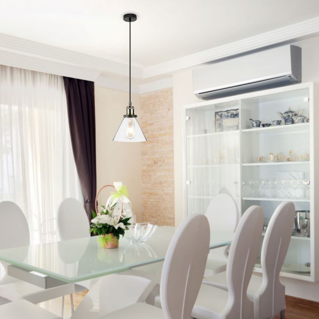 V-TAC Lampadario LED a Campana in Vetro con Portalampada E27 (Max 60W) Colore Trasparente