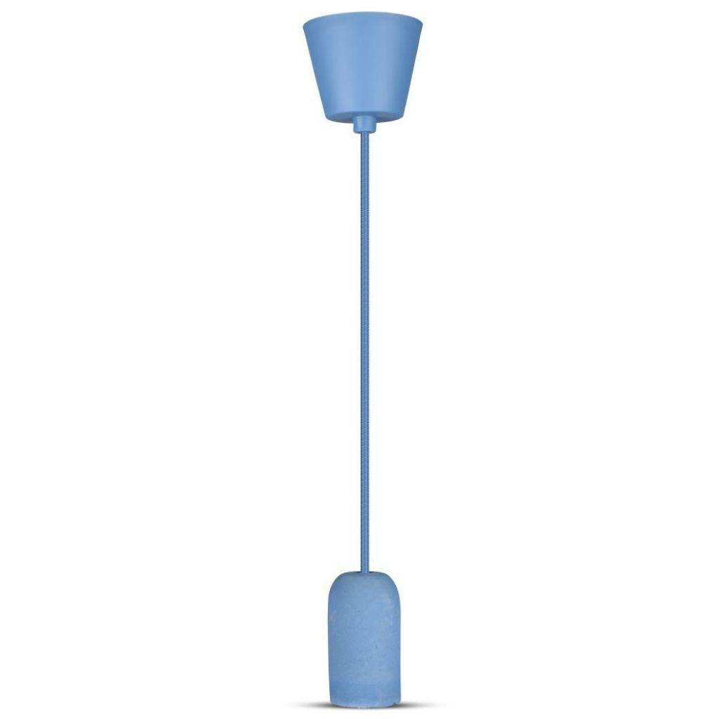 V-TAC Lampadario LED a Cilindro in Calcestruzzo con Portalampada E27 (Max 60W) Colore Blu