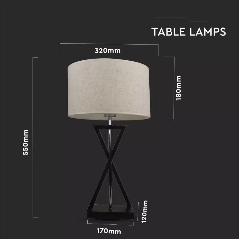 V-TAC Lampada LED da Tavolo Rotonda con Attacco E27 Colore Avorio