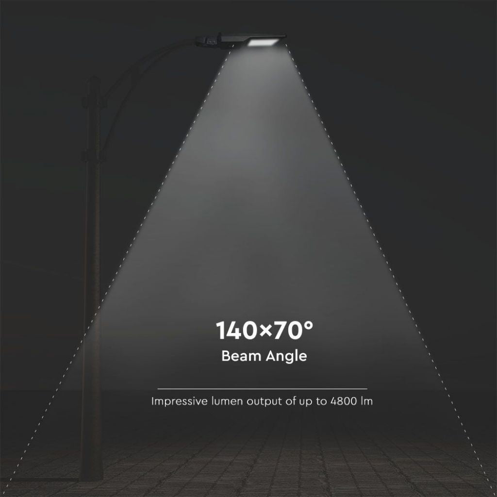 V-TAC Armatura Stradale LED SMD 40W 120LM/W con Pannello Solare, Sensore PIR e Telecomando, Colore Nero 4000K IP65