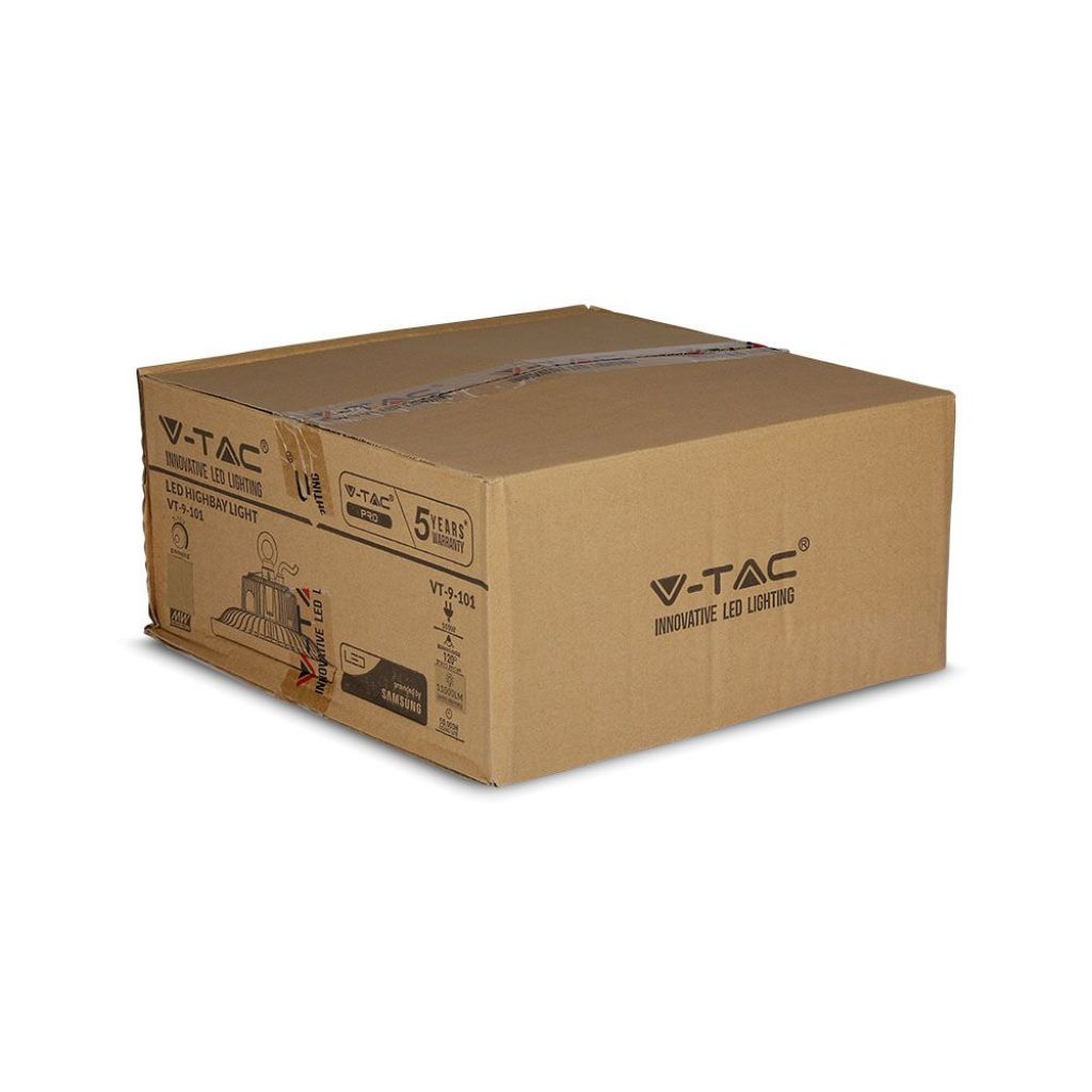V-TAC PRO Campana Industriale LED Chip Samsung 100W 120LM/W UFO con Driver MeanWell 120° 6400K IP65 Dimmerabile ( 1-10V )
